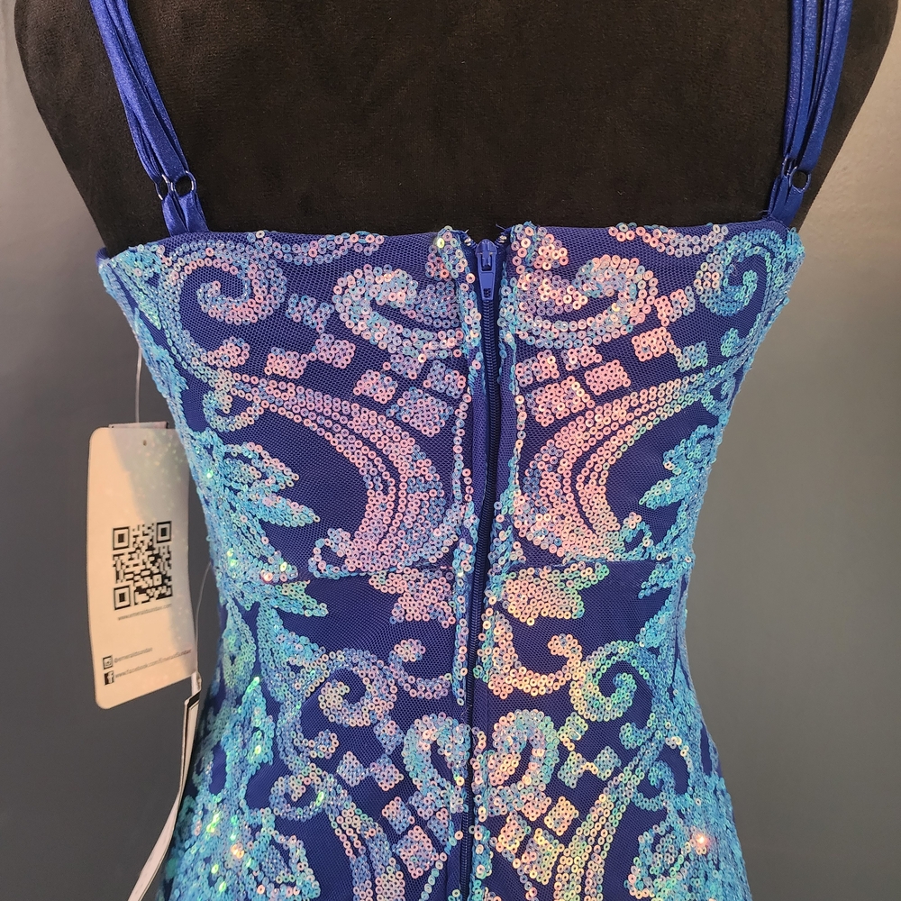 Emerald Sundae Blue Patterned Sequin Spaghetti St… - image 12